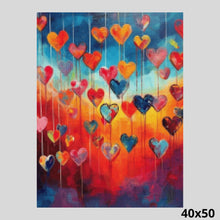 Load image into Gallery viewer, Colorful Hearts 40x50 Diamond Painting
