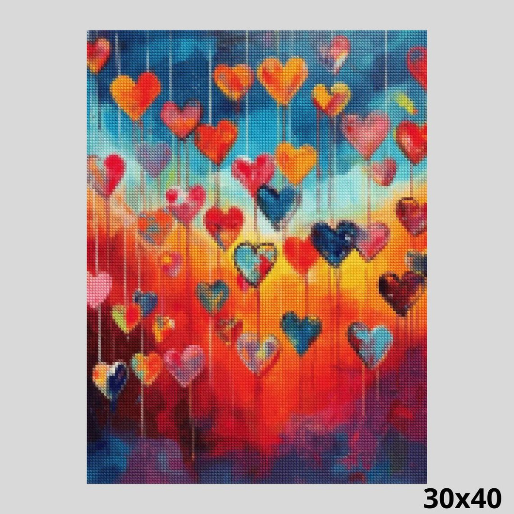Colorful Hearts 30x40 Diamond Painting