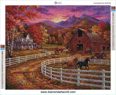 Countryside Farm - Diamond Painting Layout
