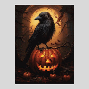 Crow on Pumpkin - Diamond Painting