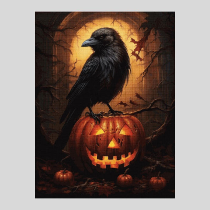Crow on Pumpkin - Diamond Painting