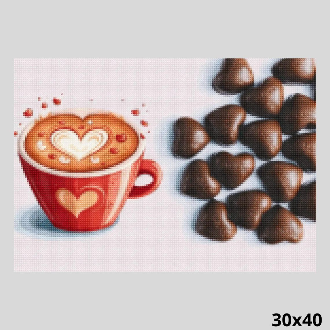 Cup of Coffee with Love 30x40 Diamond Art World