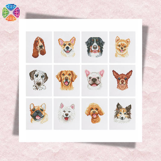Cute Dogs - Mini Diamond Painting 12 pcs