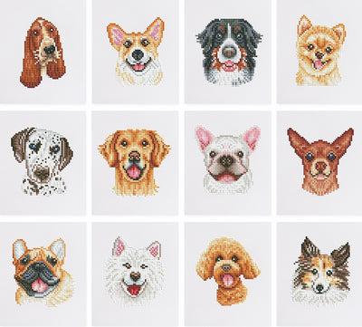 Cute Dogs - Mini Diamond Painting 12 pcs