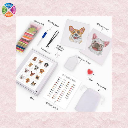 Cute Dogs - Mini Diamond Painting package