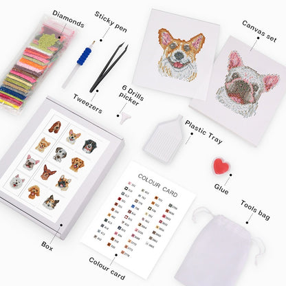 Cute Dogs - Mini Diamond Painting package