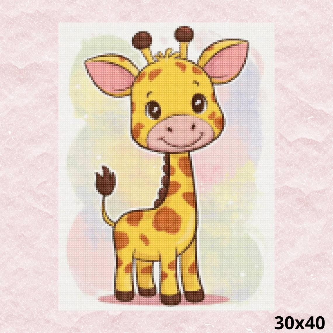 Cute Giraffe 30x40 - Diamond Painting for Kids