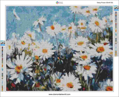 Daisy Flower - Diamond Painting Layout