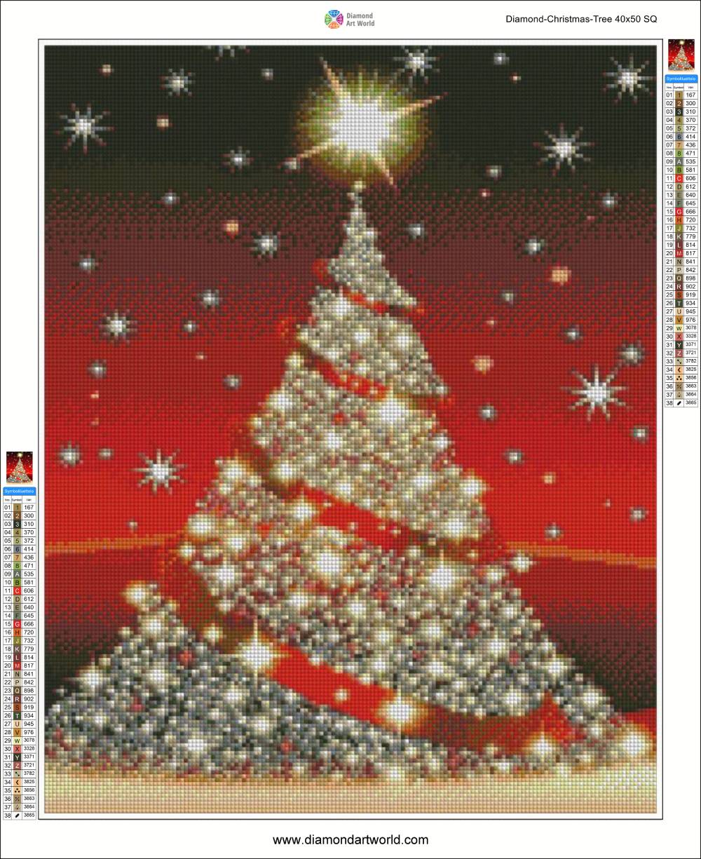 Diamond Christmas Tree - Diamond Painting Layout