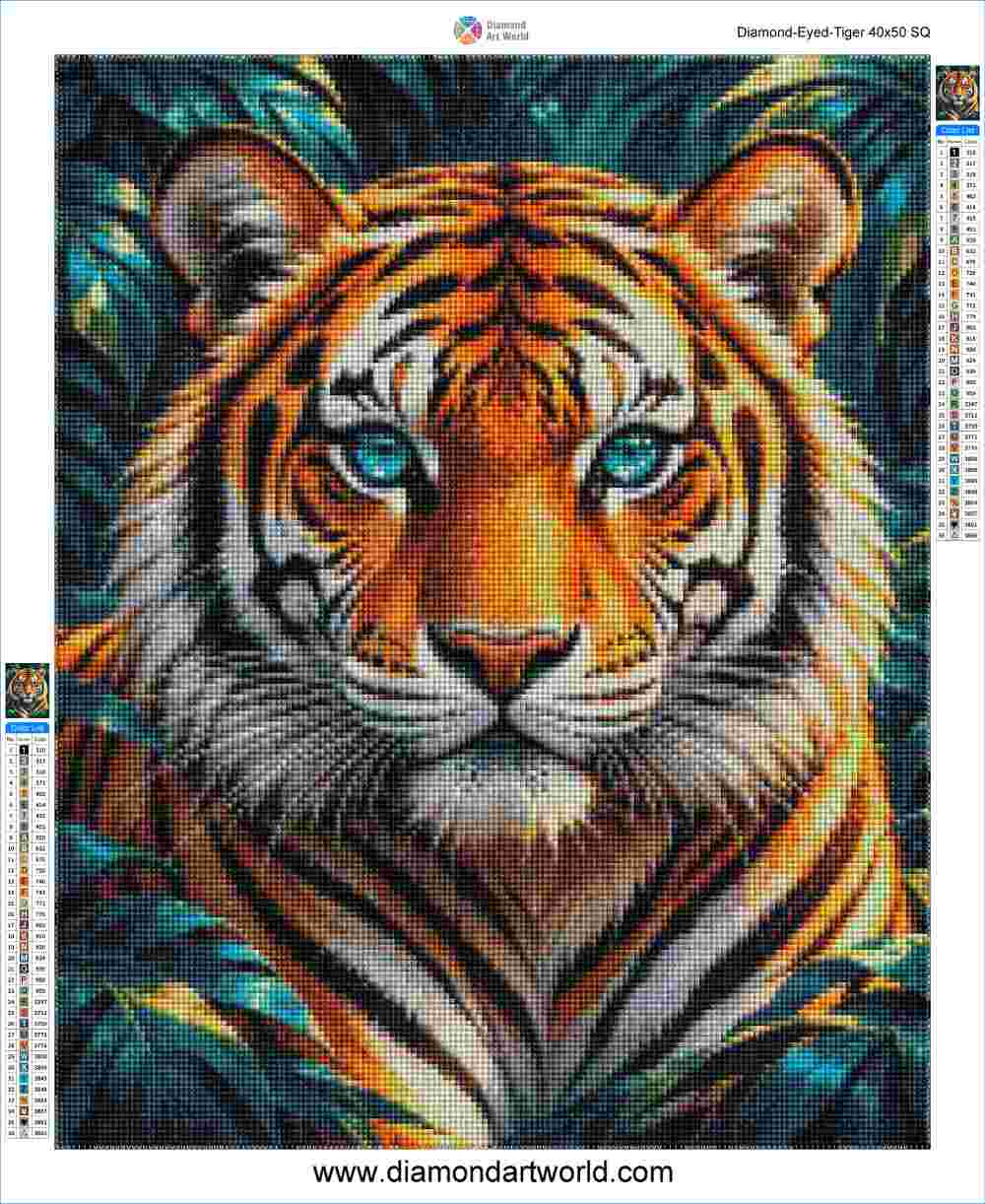 Diamond Eyed Tiger - Diamond Painting Layout