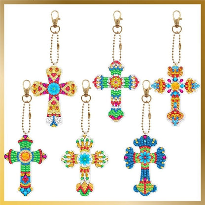 Diamond Art Keychains Crosses 6 pcs