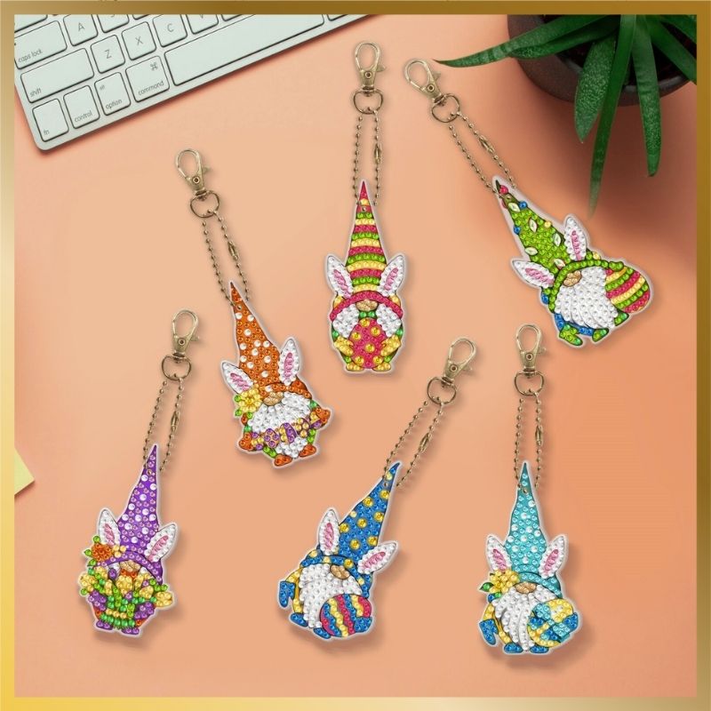 Diamond Art Keychains Easter Gnomes - Main image