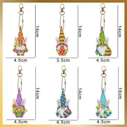 Diamond Art Keychains Easter Gnomes - Size