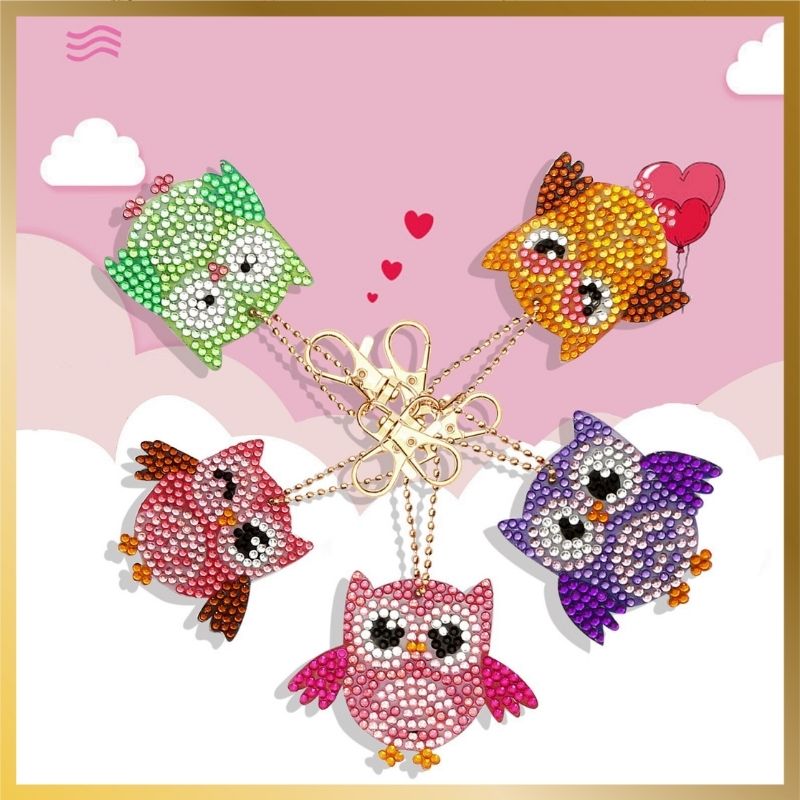 Diamond Art Keychains Owls