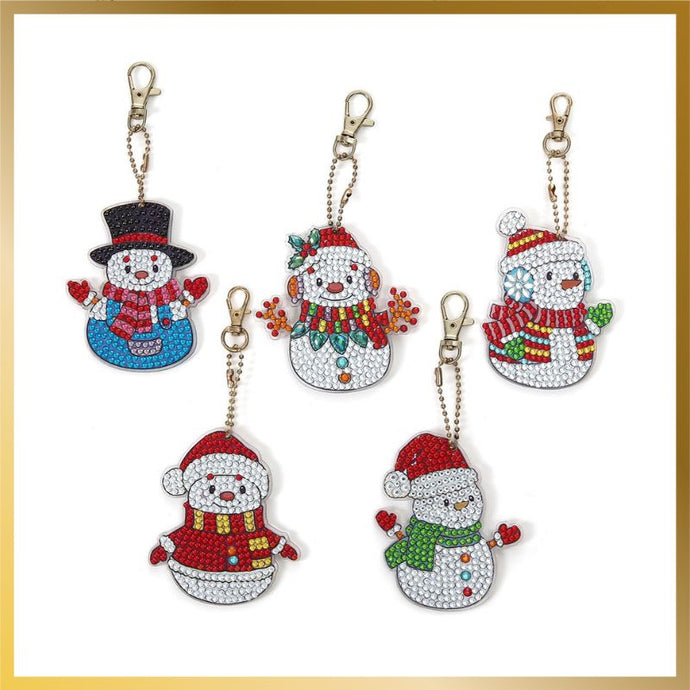 Diamond Art Keychains Christmas Snowmen - Main image