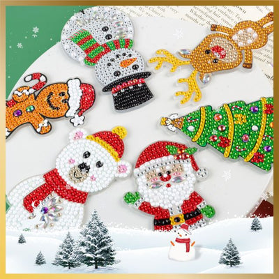 6 Pcs Diamond Painting Bookmarks - Christmas Symbols - Main Image