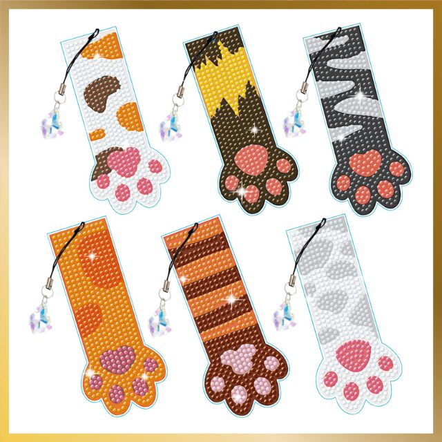 6 Pcs Diamond Painting Bookmarks - Little Paws