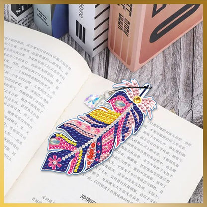 6 Pcs Diamond Painting Bookmarks - Soft Feathers - Main Image