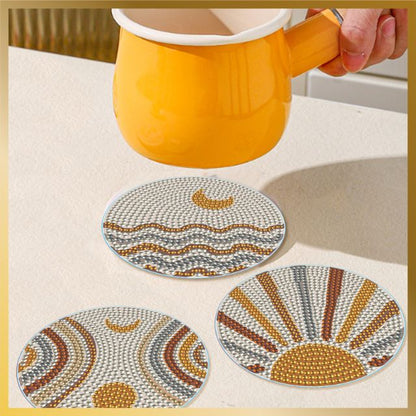 8 Pcs Diamond Painting Coasters - Golden Heavens - Product Image