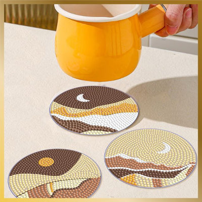 6 Pcs Diamond Painting Coasters - Moon Cycle - Main Image