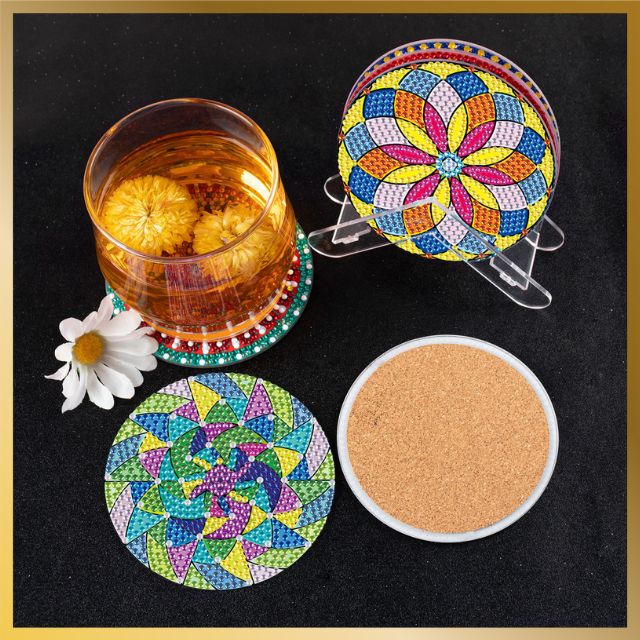 6 Pcs Diamond Painting Coasters - Sparkling Mosaic - Product Image