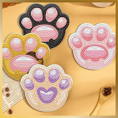 6 Pcs Diamond Painting Coasters - Tiny Paws - Main Image