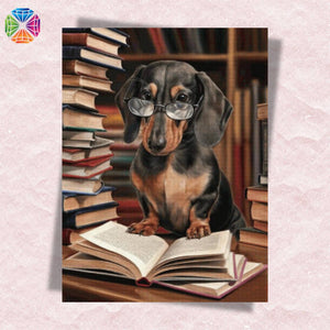 Dog Reading Book - Diamond Painting