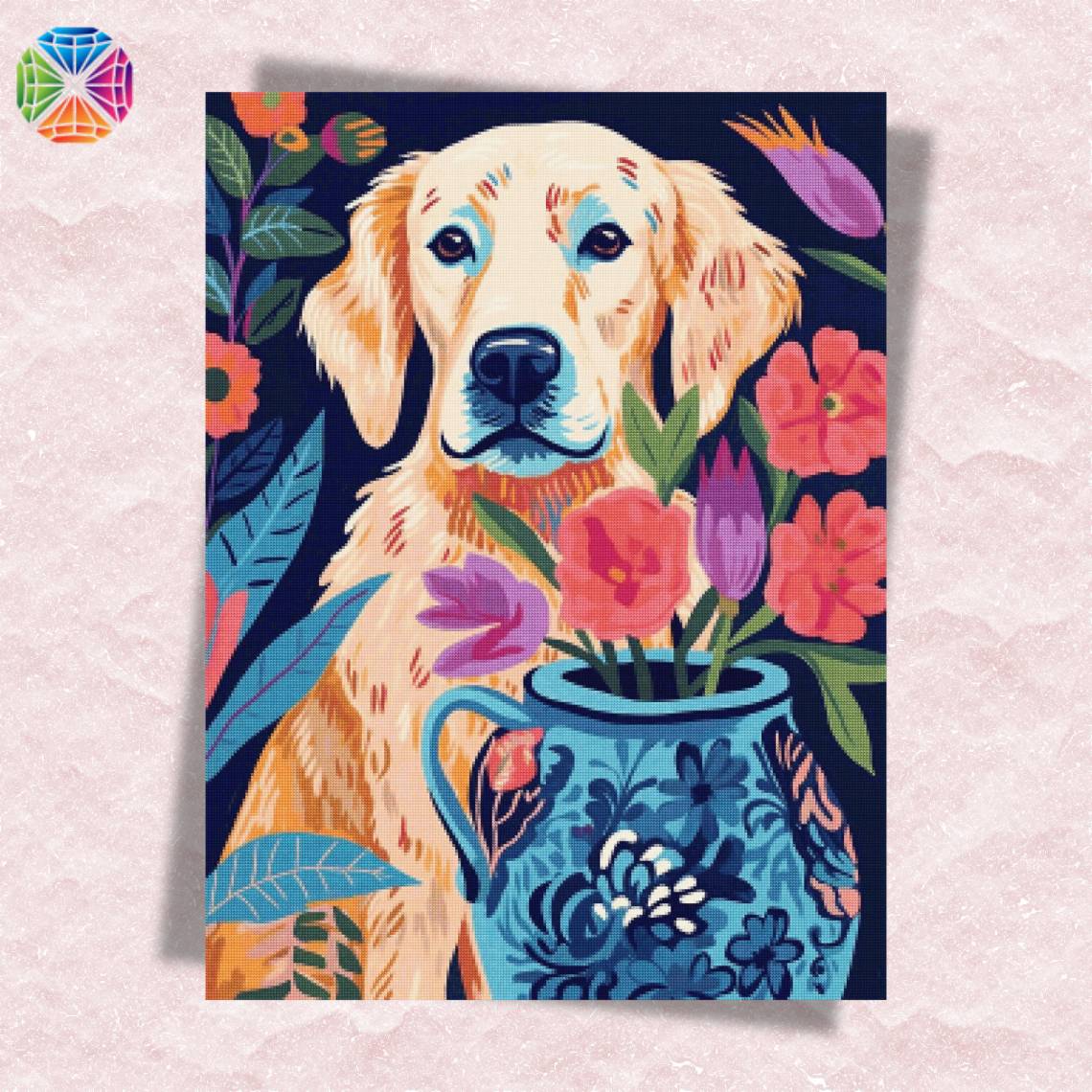 Dog and Vase - Diamond Painting