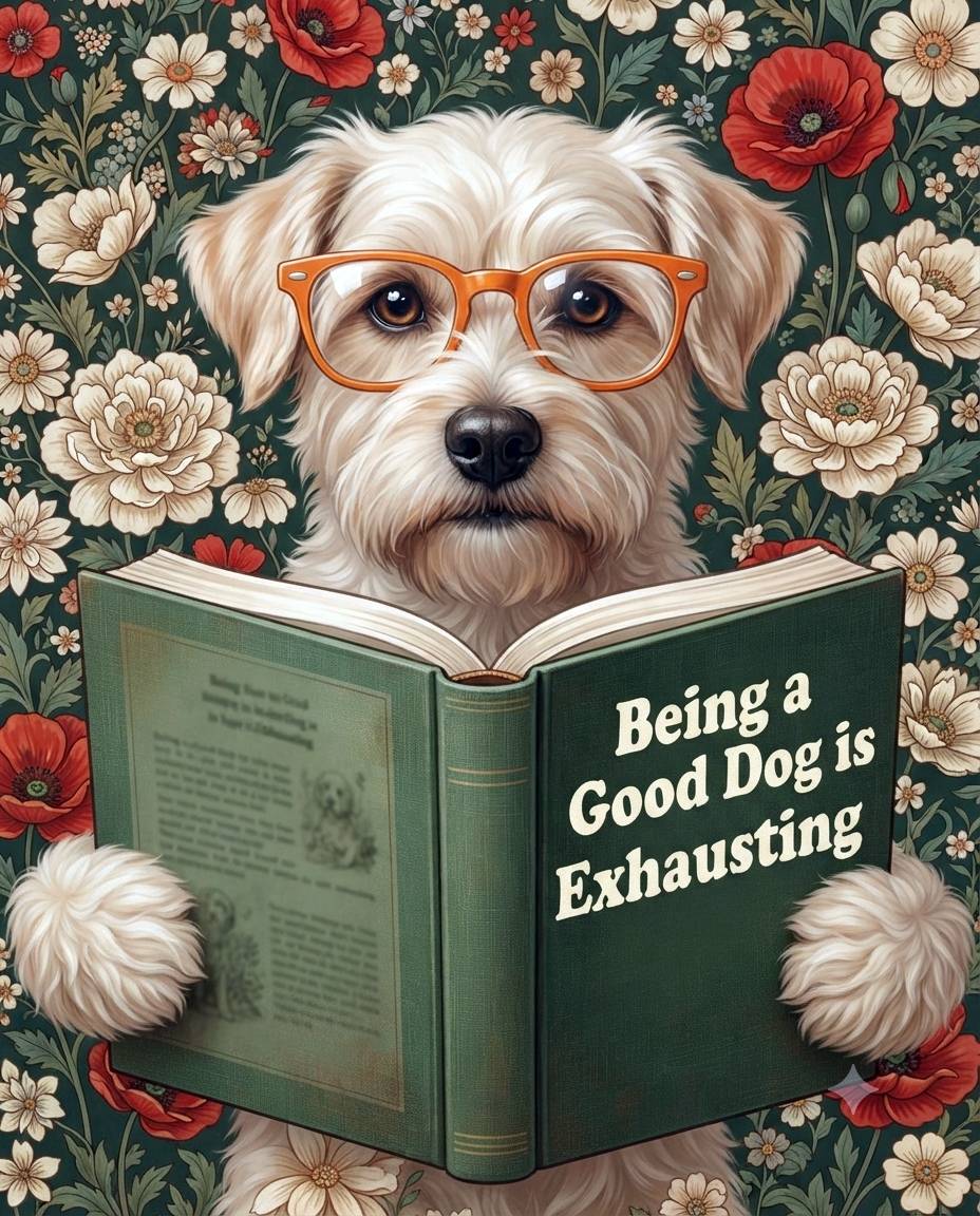 Dog Reading Book - Diamond Painting