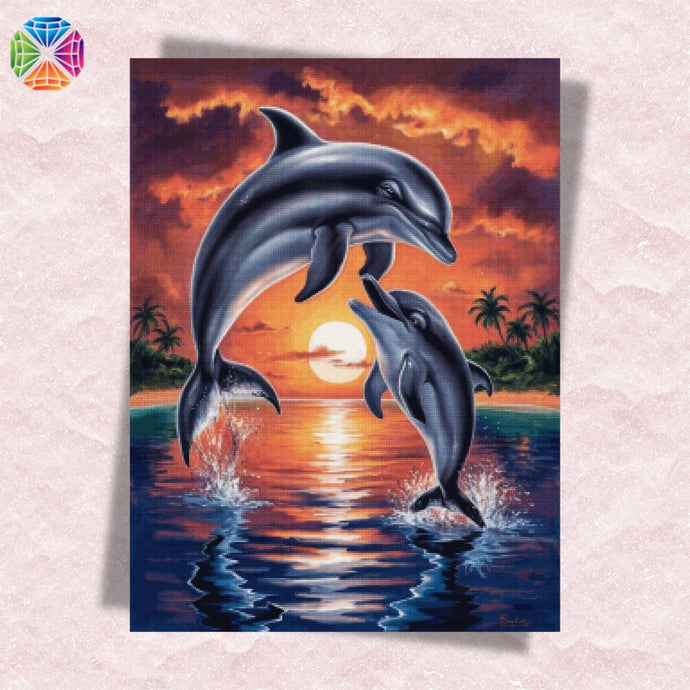 Dolphins at Sunset - Diamond Painting