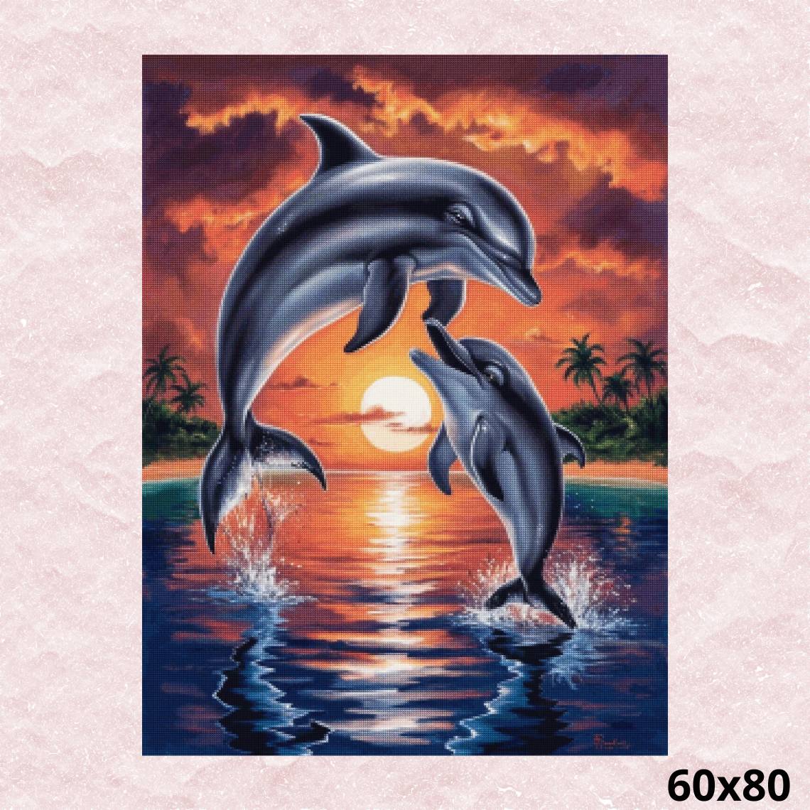 Dolphins at Sunset 60x80 - Diamond Painting