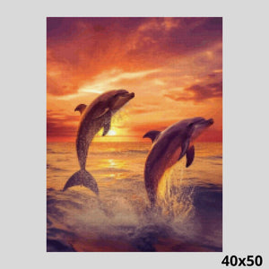 Dolphins at Sunset 40x50 Diamond Painting