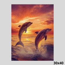 Load image into Gallery viewer, Dolphins at Sunset 30x40 Diamond Painting
