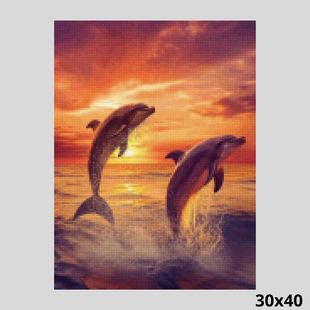 Dolphins at Sunset 30x40 Diamond Painting