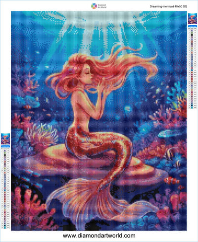 Dreaming Mermaid - Diamond Painting Layout