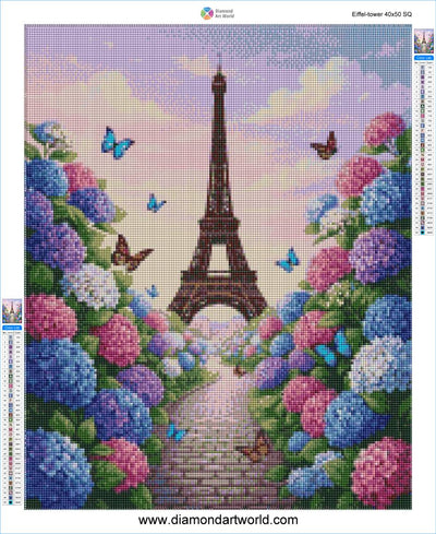 Eiffel Tower - Diamond Painting Layout