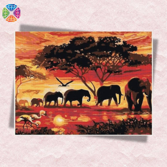 Elephants on Savannah - Diamond Painting