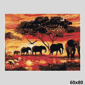 Elephants on Savannah 60x80 - Diamond Art