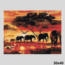 Load image into Gallery viewer, Elephants on Savannah 30x40 - Diamond Art
