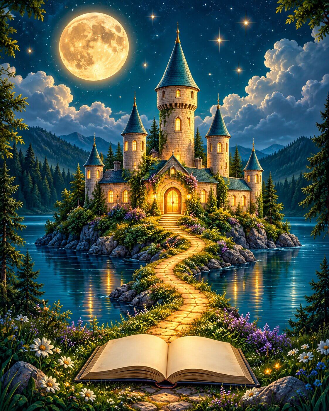 Elven Castle in Heavens - Diamond Painting Kit – Diamond Art World