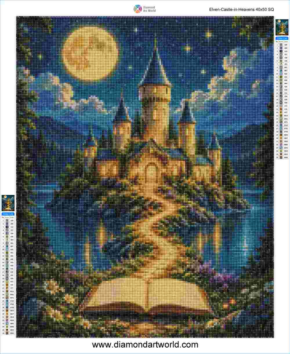 Elven Castle in Heavens - Diamond Painting Kit – Diamond Art World