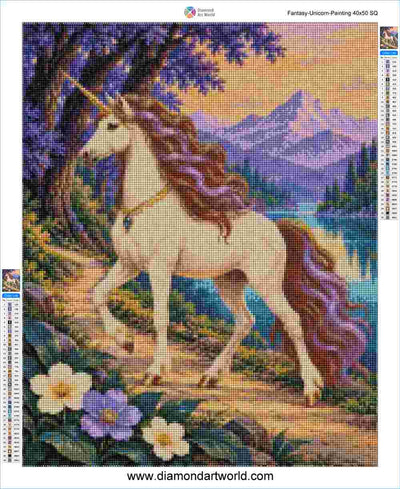 Fantasy Unicorn - Diamond Painting Layout