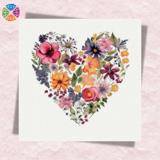 Floral Heart - Diamond Painting