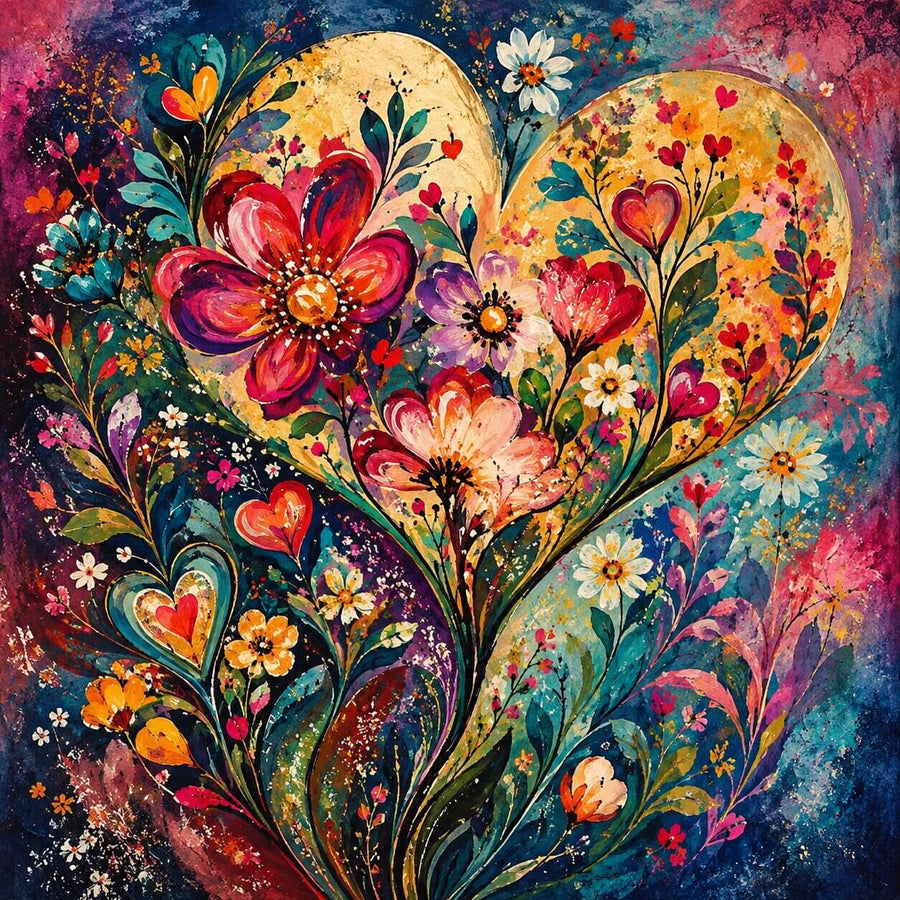 Floral Heart – Diamond Painting