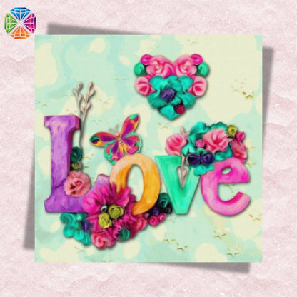 Floral Love Shape - Diamond Painting