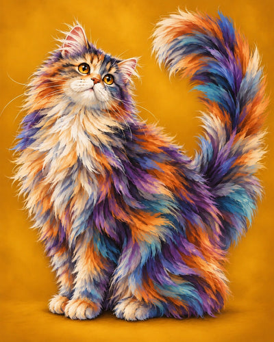Fluffy Cat - Diamond Painting