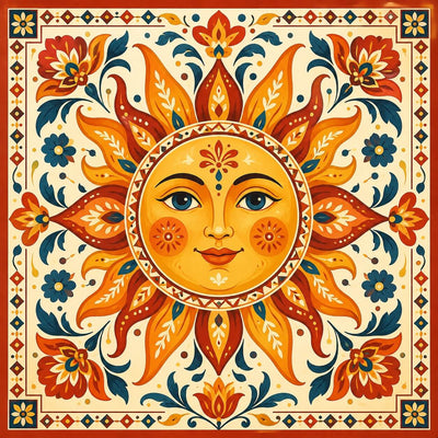 Folk Sun - Diamond Painting