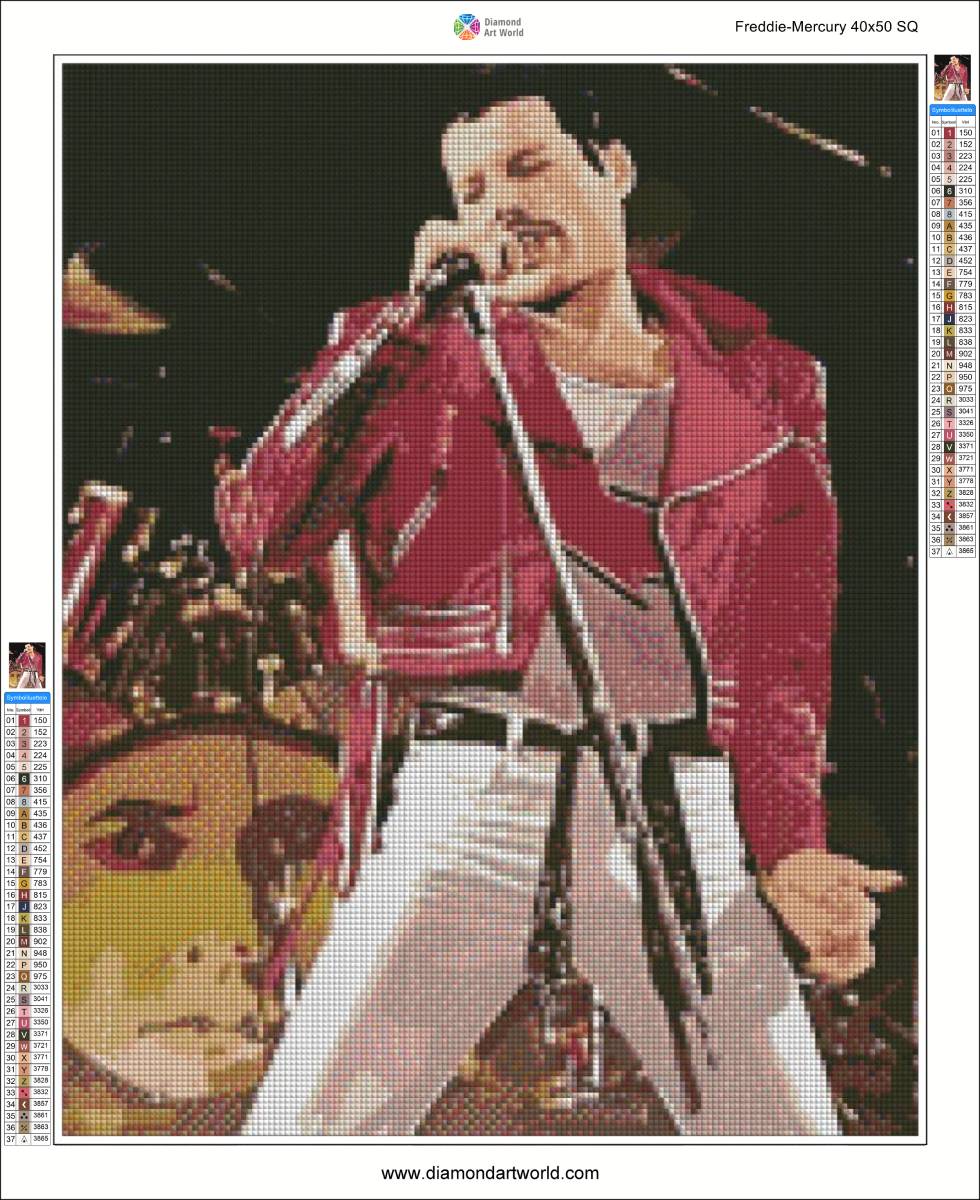 Freddie Mercury - Diamond Painting Layout