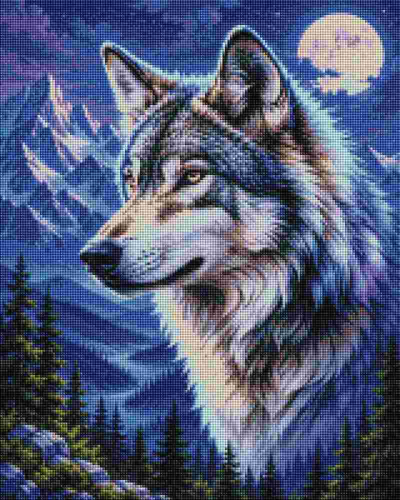 Fullmoon Wolf - Diamond Art
