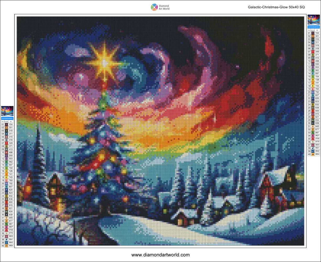 Galactic Christmas Glow - Diamond Painting Layout
